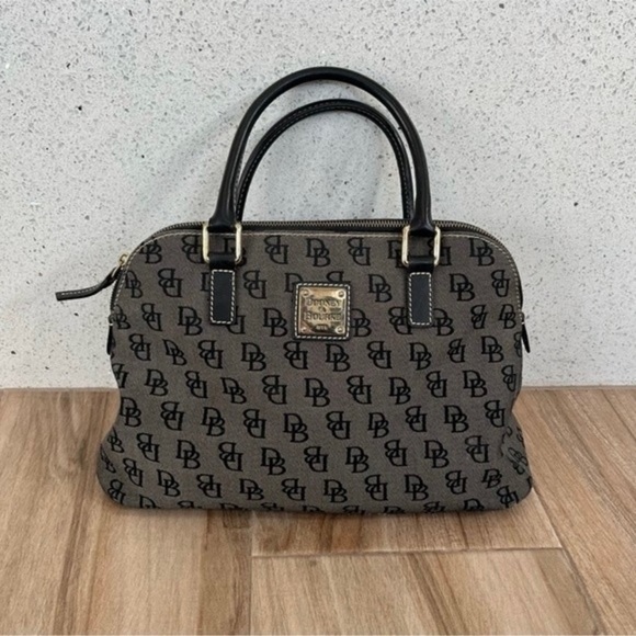 DOONEY AND BOURKE Large Domed Satchel Fabric with Classic Print - Picture 2 of 7